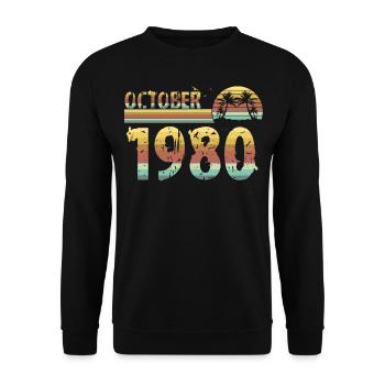 Octobre 1980 né 1980 anniversaire - Sweat-shirt Unisexe - noir - Devant - Alina (178cm) & Michal (187cm)