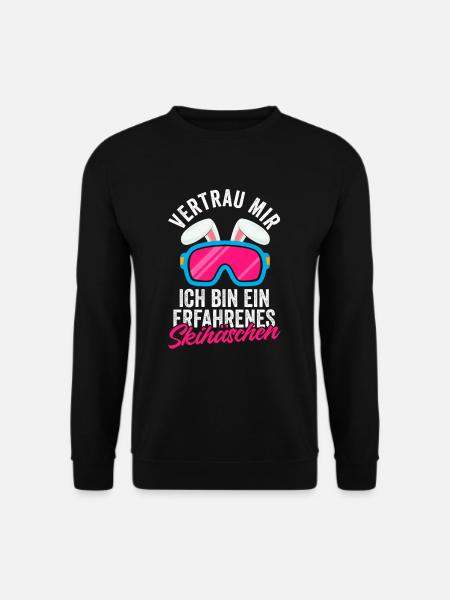 Skihäschen Skihase Skifahrerin Geschenk - Unisex Pullover - Schwarz