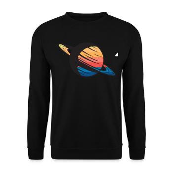 Planet Saturn Weltraum - Unisex Pullover - Schwarz - Vorne - Alina (178cm) & Michal (187cm)