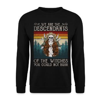 Sorcière Halloween Retro Wicca Mesdames Retro Pagan - Sweat-shirt Unisexe - noir - Devant - Alina (178cm) & Michal (187cm)