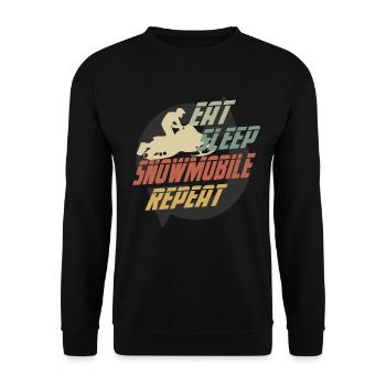 Bateau de répétition de motoneige Vintage Eat Sleep - Sweat-shirt Unisexe - noir - Devant - Alina (178cm) & Michal (187cm)