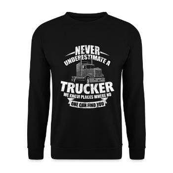 un camion - Sweat-shirt Unisexe - noir - Devant - Alina (178cm) & Michal (187cm)