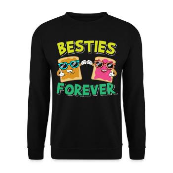 Besties Forever Best Friends PB & Jelly - Sweat-shirt Unisexe - noir - Devant - Alina (178cm) & Michal (187cm)