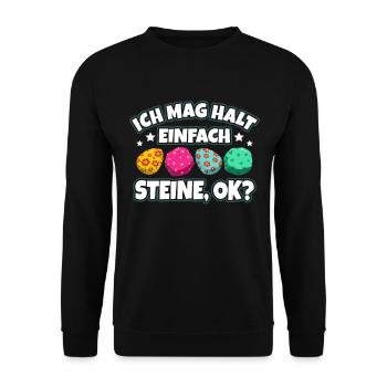 Steine - Unisex Pullover - Schwarz - Vorne - Alina (178cm) & Michal (187cm)