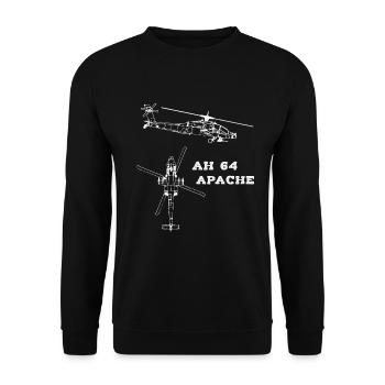 AH 64 Apache attack helicopter US Army military - Unisex Sweatshirt - black - Front - Alina (178cm) & Michal (187cm)
