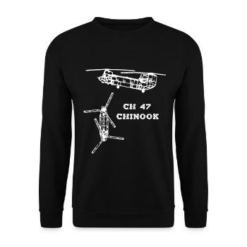 CH 47 Chinook Transport Helicopter Military - Unisex Sweatshirt - black - Front - Alina (178cm) & Michal (187cm)