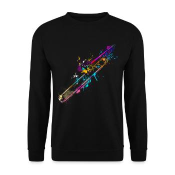 Trombonist | Trombone splash of color gift for - Unisex Sweatshirt - black - Front - Alina (178cm) & Michal (187cm)