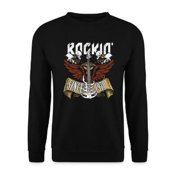 Rocking Since 1970 - Unisex Pullover - Schwarz - Vorne - Alina (178cm) & Michal (187cm)