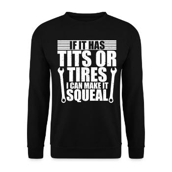 Funny Mechanic Mechanical Wrench Car Automotive Ga - Unisex Sweatshirt - black - Front - Alina (178cm) & Michal (187cm)