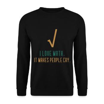 J'aime les maths - Citation drôle de maths - Sweat-shirt Unisexe - noir - Devant - Alina (178cm) & Michal (187cm)