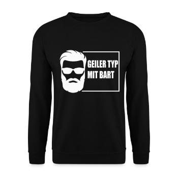 Barbier Geiler Typ Mit Bart Bartträger - Unisex Pullover - Schwarz - Vorne - Alina (178cm) & Michal (187cm)