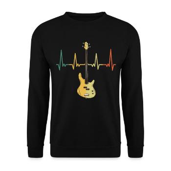Bass guitar heartbeat - gift for bass player - Unisex Sweatshirt - black - Front - Alina (178cm) & Michal (187cm)