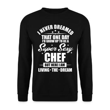 super sexy cheSuper Sexy Chef Funny Cooking Culina - Unisex Sweatshirt - black - Front - Alina (178cm) & Michal (187cm)
