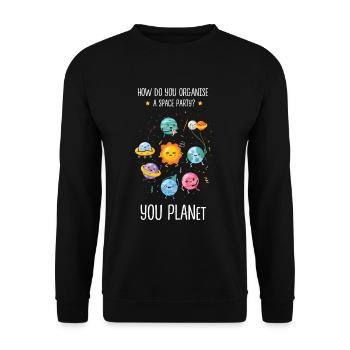 Cosmos Astronaut Gift - Unisex Sweatshirt - black - Front - Alina (178cm) & Michal (187cm)