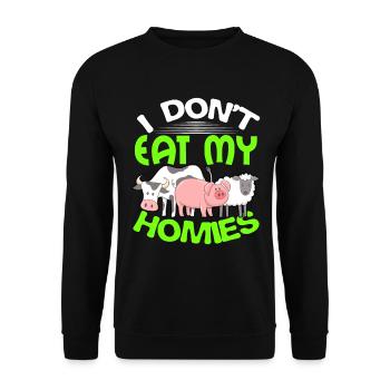 vegan - Sweat-shirt Unisexe - noir - Devant - Alina (178cm) & Michal (187cm)
