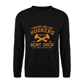 Hufschmied Hufschmiede Schmiede Geschenkidee - Unisex Pullover - Schwarz - Vorne - Alina (178cm) & Michal (187cm)