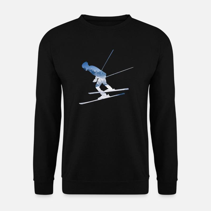 Skis de ski - Sweat-shirt Unisexe - noir