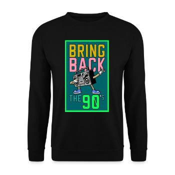 90s 90s costume 90s outfit 90s mode - Sweat-shirt Unisexe - noir - Devant - Alina (178cm) & Michal (187cm)