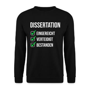 Doktortitel Dissertation Promotion Geschenk - Unisex Pullover - Schwarz - Vorne - Alina (178cm) & Michal (187cm)