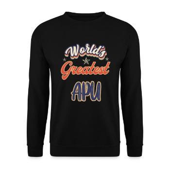 WORLDS GREATEST APU - Unisex Pullover - Schwarz - Vorne - Alina (178cm) & Michal (187cm)