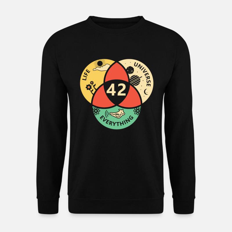 42 Antwort Universum Geschenkidee - Unisex Pullover - Schwarz