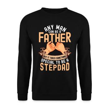Beau-père papa papa beau-père cadeau beau-fils - Sweat-shirt Unisexe - noir - Devant - Alina (178cm) & Michal (187cm)