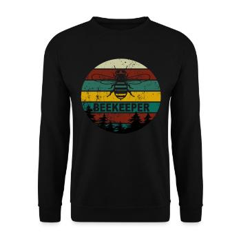 Beekeeper Imker Bienen Retro Insekt Geschenk - Unisex Pullover - Schwarz - Vorne - Alina (178cm) & Michal (187cm)