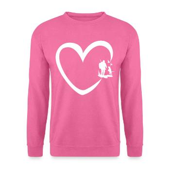 Jagen Herz Jäger Geschenk Jagdschein Jagdhütte - Unisex Pullover - Pink - Vorne