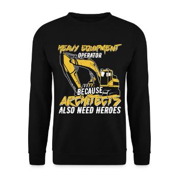 Operateur de pelle - Sweat-shirt Unisexe - noir - Devant - Alina (178cm) & Michal (187cm)