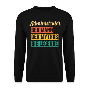 Admin Administrator Informatik Lustige Sprüche - Unisex Pullover - Schwarz - Vorne - Alina (178cm) & Michal (187cm)