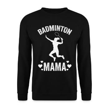Badminton Mama Federball Mutter Muttertag Geschenk - Unisex Pullover - Schwarz - Vorne - Alina (178cm) & Michal (187cm)
