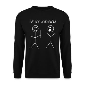 Je te couvre! - Cadeau meme stick figure - Sweat-shirt Unisexe - noir - Devant - Alina (178cm) & Michal (187cm)