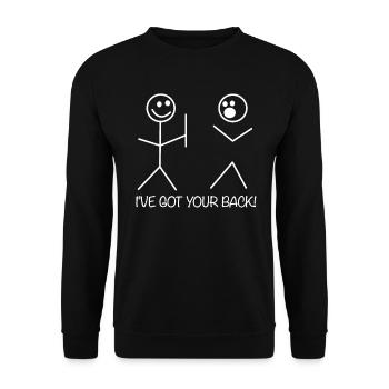 Je te couvre! - Mèmes de clown de bonhomme allumette - Sweat-shirt Unisexe - noir - Devant - Alina (178cm) & Michal (187cm)