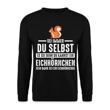 Eichhörnchen Eichhörnchenliebhaber Geschenk - Unisex Pullover - Schwarz - Vorne - Alina (178cm) & Michal (187cm)
