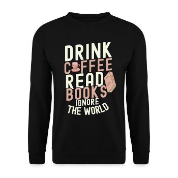 book - Unisex Sweatshirt - black - Front - Alina (178cm) & Michal (187cm)