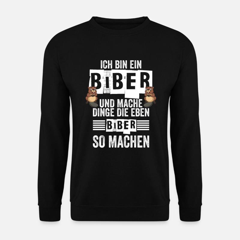 Biber Nagetier Biberliebhaber Geschenk - Unisex Pullover - Schwarz