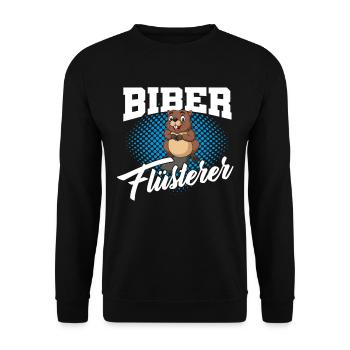 Biber Flüsterer Nagetier Biberliebhaber Geschenk - Unisex Pullover - Schwarz - Vorne - Alina (178cm) & Michal (187cm)