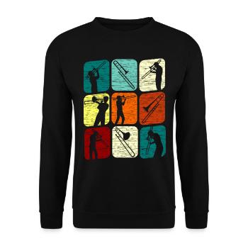 Trombonist Trombonist Trombone Retro - Sweat-shirt Unisexe - noir - Devant - Alina (178cm) & Michal (187cm)