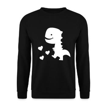Dinosaur Heart Dino Valentine's Day Gifts Idea - Unisex Sweatshirt - black - Front - Alina (178cm) & Michal (187cm)
