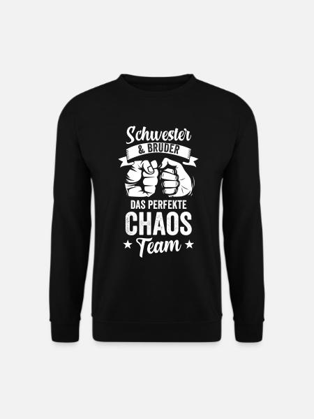 Schwester Und Bruder das perfekte Chaos Team Gesch - Unisex Pullover - Schwarz