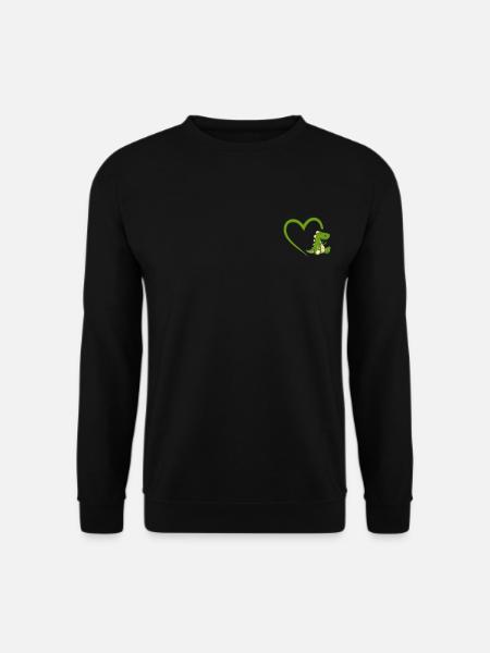 Dinosaurier Herz Dino Mittelfinger Geschenk - Unisex Pullover - Schwarz