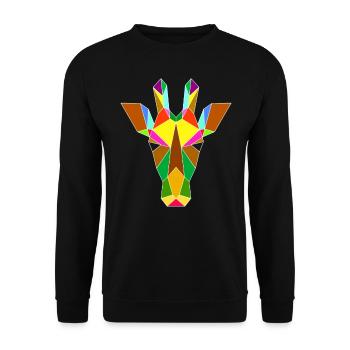 Giraffe geometry - Unisex Sweatshirt - black - Front - Alina (178cm) & Michal (187cm)