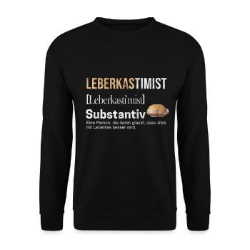 Leberkas - Unisex Pullover - Schwarz - Vorne - Alina (178cm) & Michal (187cm)