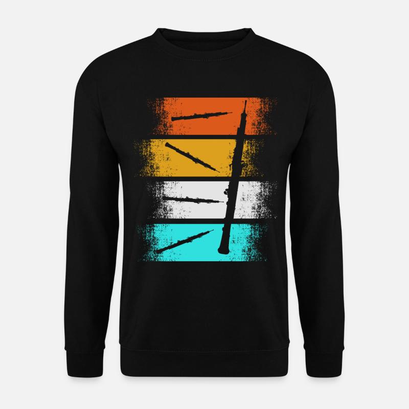 Oboe Vintage Oboenspieler Musik Musiker Geschenk - Unisex Pullover - Schwarz