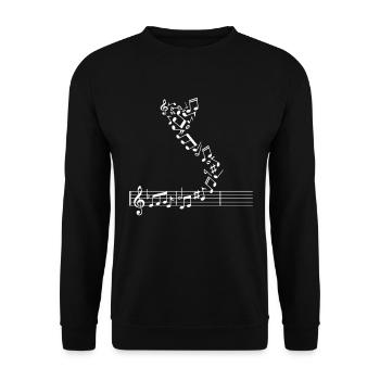 Musik Noten Notenschlüssel Gitarre Geschenk - Unisex Pullover - Schwarz - Vorne - Alina (178cm) & Michal (187cm)