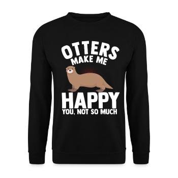 Otter river otter marten animal welfare ferret luck - Unisex Sweatshirt - black - Front - Alina (178cm) & Michal (187cm)