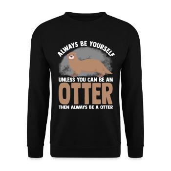 Otter river otter marten animal welfare ferret luck - Unisex Sweatshirt - black - Front - Alina (178cm) & Michal (187cm)