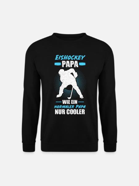 Eishockey Papa Eishockeyspieler Vater Vatertag Ges - Unisex Pullover - Schwarz