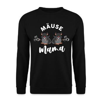 Maus Mama Mutter Muttertag Hausmaus Geschenk - Unisex Pullover - Schwarz - Vorne - Alina (178cm) & Michal (187cm)