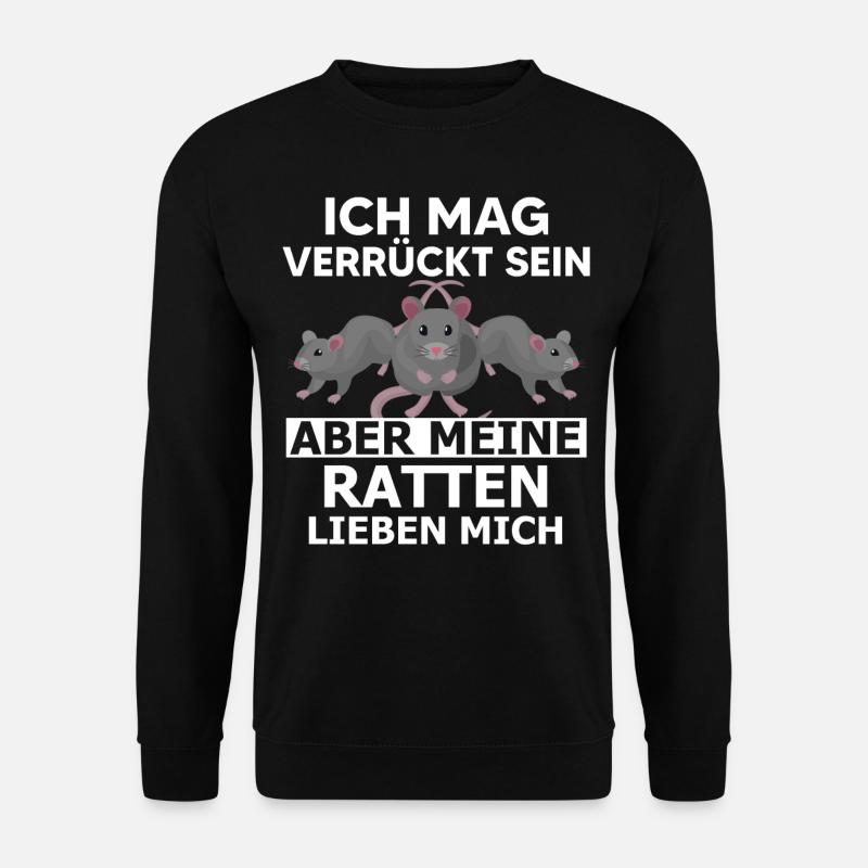Ratte Hausratte Haustier Lustige Sprüche - Unisex Pullover - Schwarz